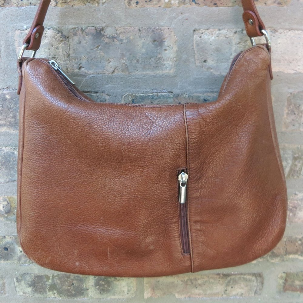 Soft Leather Camel Color Hobo Purse CUBO´ Interior